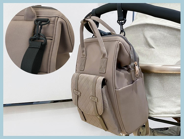 Mummy’s care bag backpack, stylish  large nappy baby bag with stroller straps