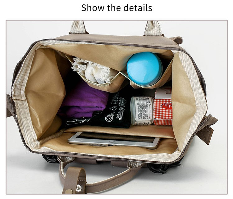 Mummy’s care bag backpack, stylish  large nappy baby bag with stroller straps