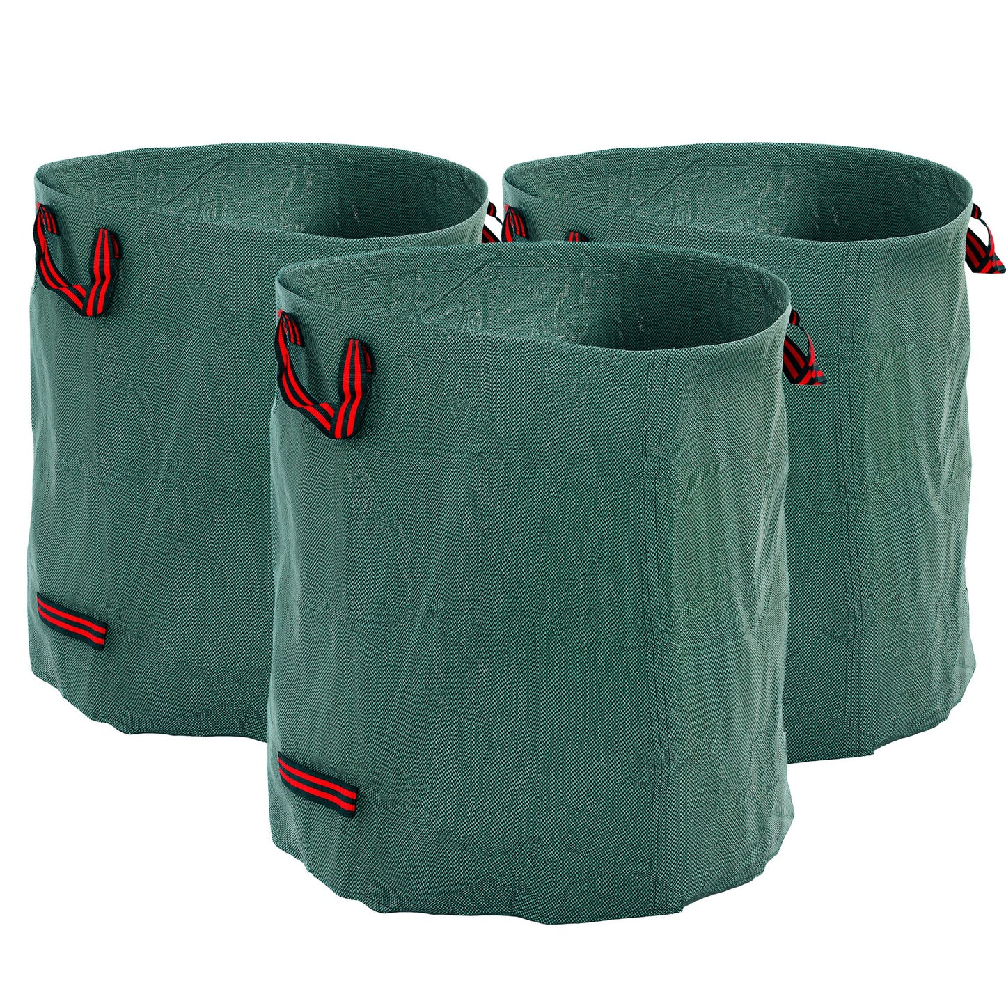 Garden Waste Bags, 272L X 3 Heavy Duty Garden Bags, Foldable And Reusable Waste Sacks With Handles For Loading Leaf, Trash, Debris, Green